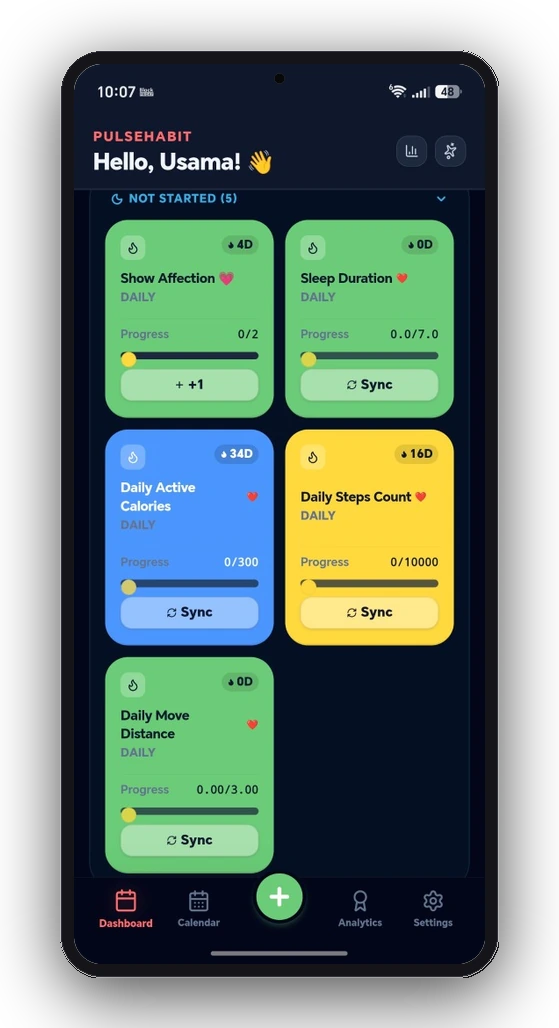 PulseHabit Interface