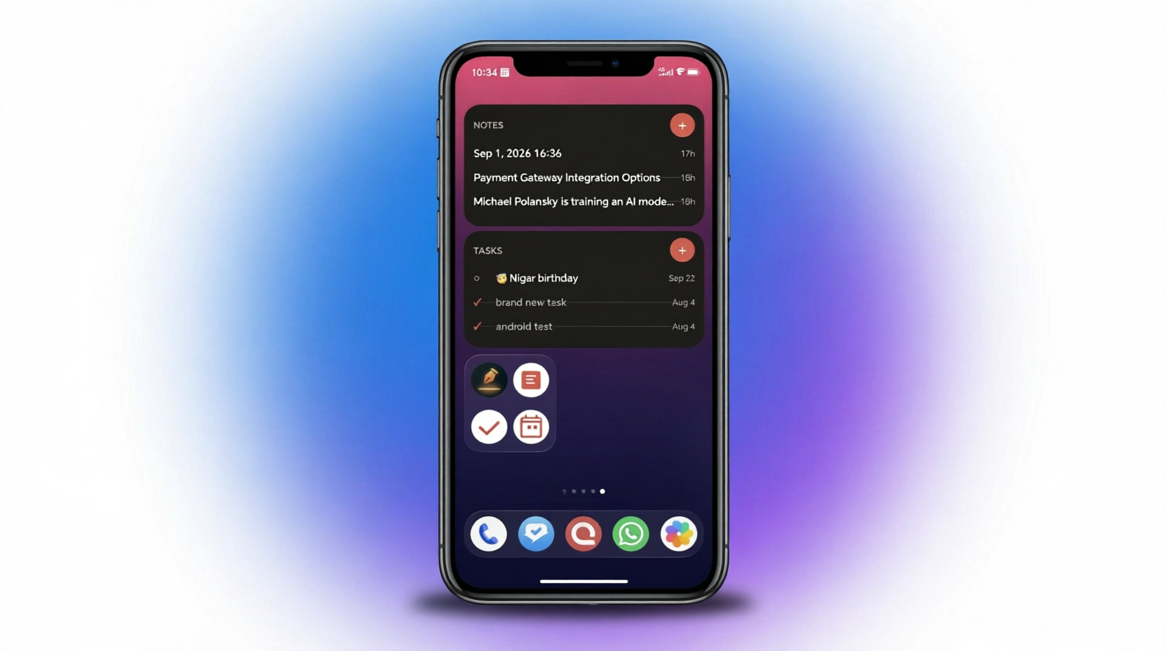 Paper-style widgets and capture on Android